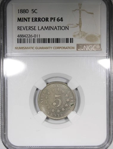 1880-P Shield Nickel — photo from the most recent tracked eBay sale