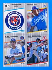George Brett/Alan Trammell/Mike Greenwell/Tigers 1989 Fleer Wax Box Bottom Uncut