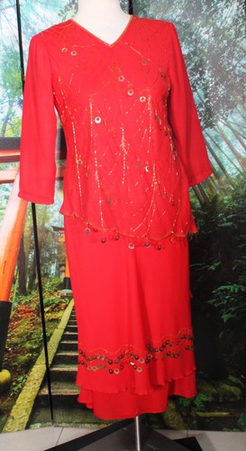 Church Panel Glass Pattern BEADED CHURCH COCKTAIL SKIRT SUIT RED 1X PLUS | eBay