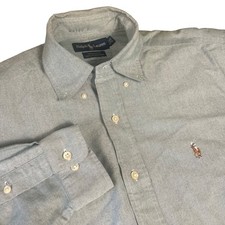 Ralph Lauren Yarmouth Mens 15.5 32/33 Blue Oxford Button Down Shirt Long Sleeve