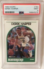 Derek Harper **PSA 9** MINT 1989 NBA Hoops Basketball #184 Pop 1