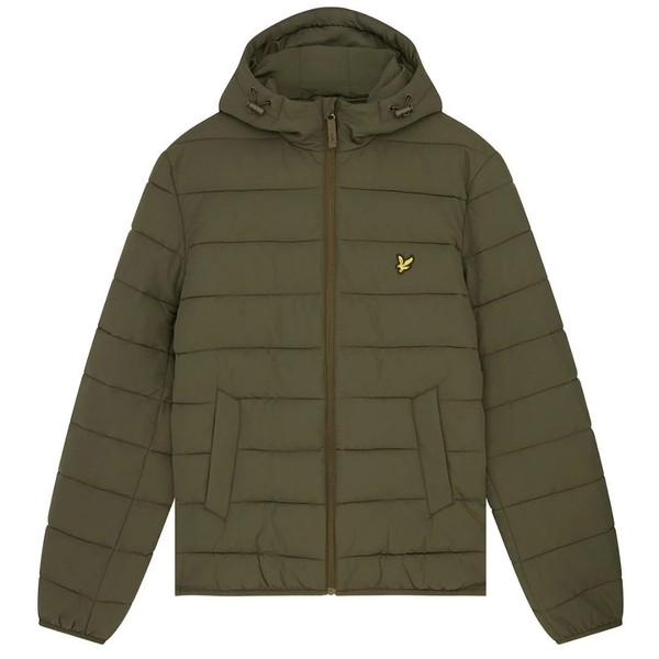 OlivgrüNe Pufferjacke Mit Kapuze Der Marke Lyle & Scott-image