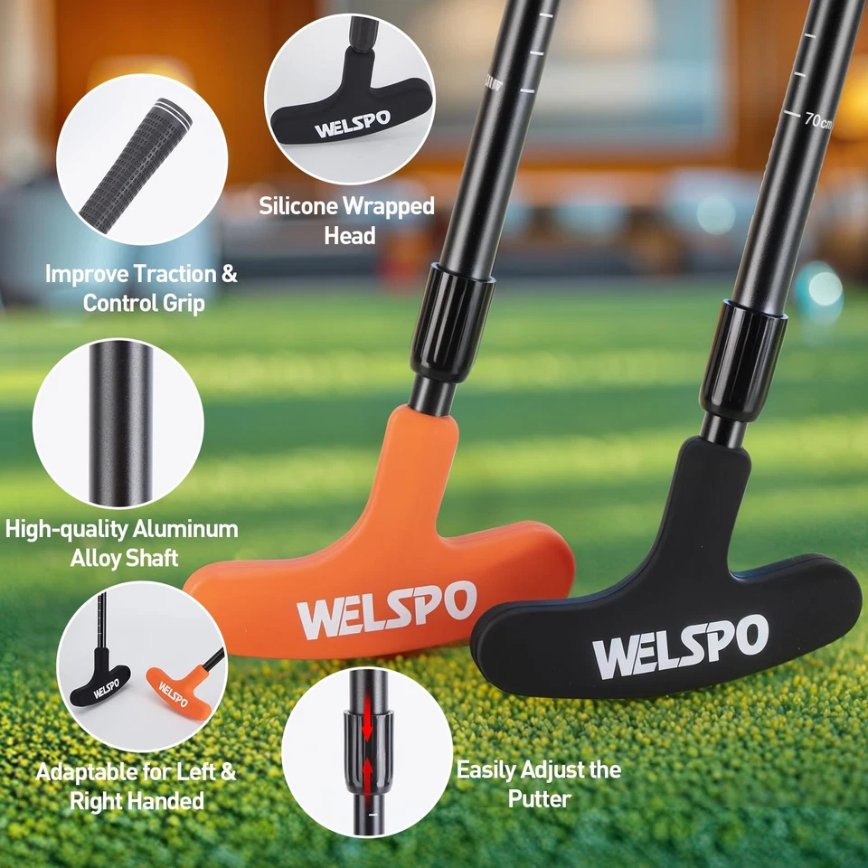 Putters de golf para hombres y mujeres putter bidireccional para niños mini putter de golf con 2 go... Foto 2 de 4