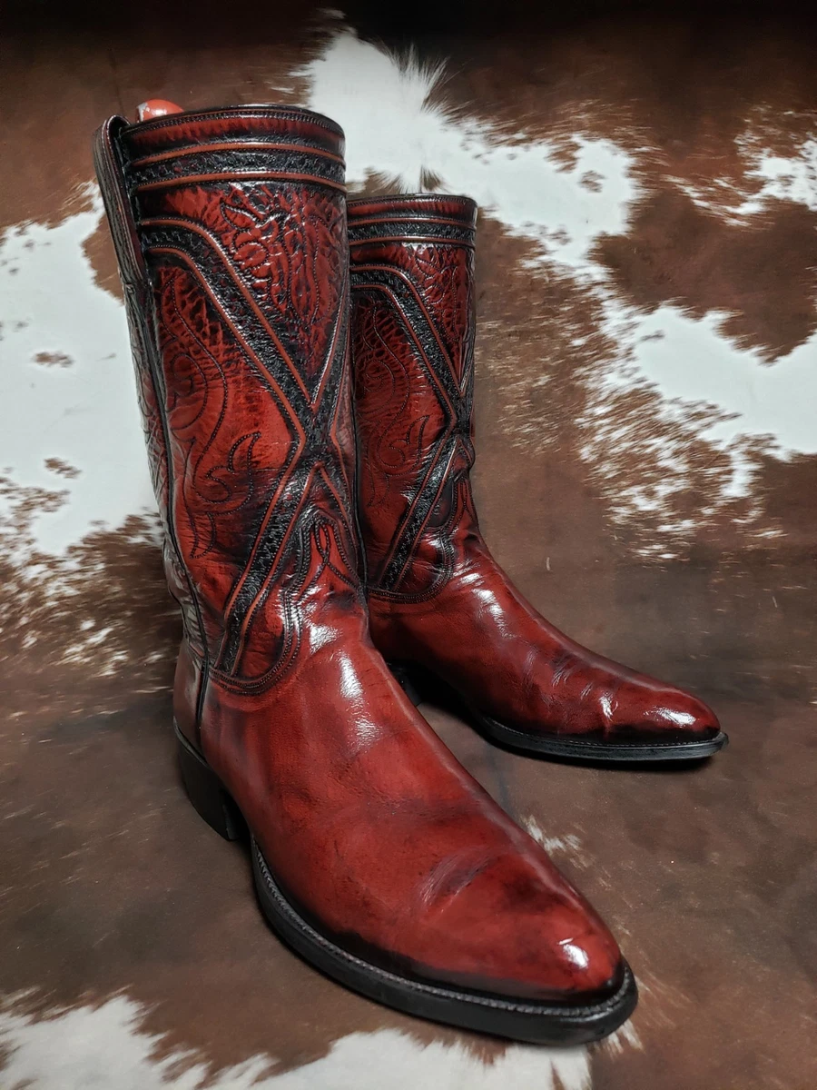 Bottes Western Lucchese Jesse En Cuir Gris – Homme, Pointure 8.5 D, Légère Usure