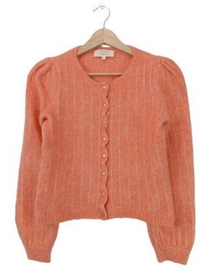 LA MAILLE SEZANE Cardigan Damen Jacke Gr. DE 38 hellorange Casual-Look