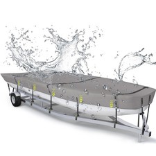 800D Jon Boat Cover, Windproof Metal Buckle Straps Jon Boat Cover Fade and Te...
