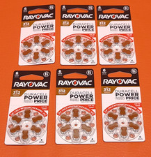 Rayovac Zinc Air 312 Hearing Aid Battery 6 Pack Date 10-2029 Lot of 6 Packs