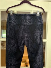 Lysse Snake Skin Print Leggings Pants High Waisted Gray Black Thick Size Large