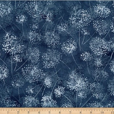 Hoffman Batiks Fabric - Bali Batik - Charcoal Dandelion  #X2625-55