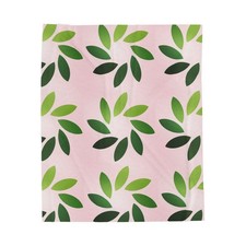 Green Leaf/ Velveteen Plush Blanket