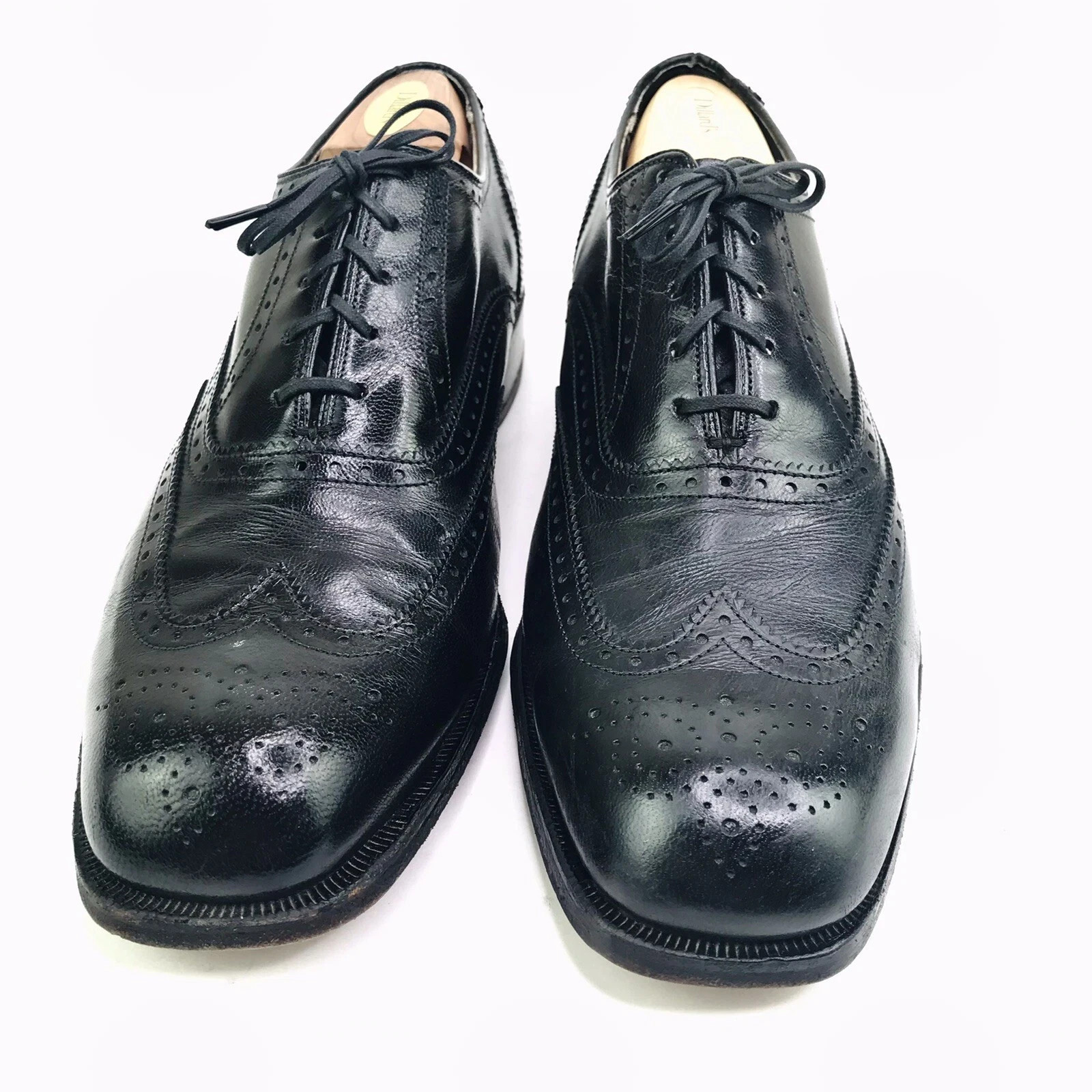 Embassy collection by Hanover VTG Mens Size 10 black leather oxford shoes 3308