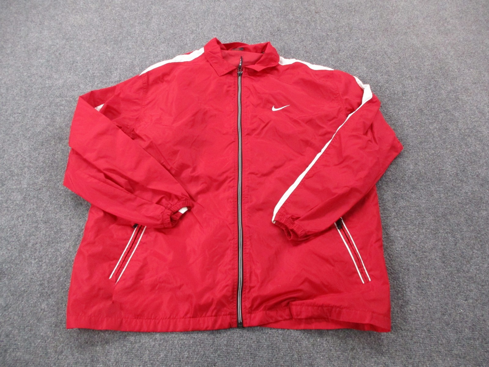 Vintage Nike Jacket Mens 2XL Red Swoosh Standard Sports Training Track Y2K