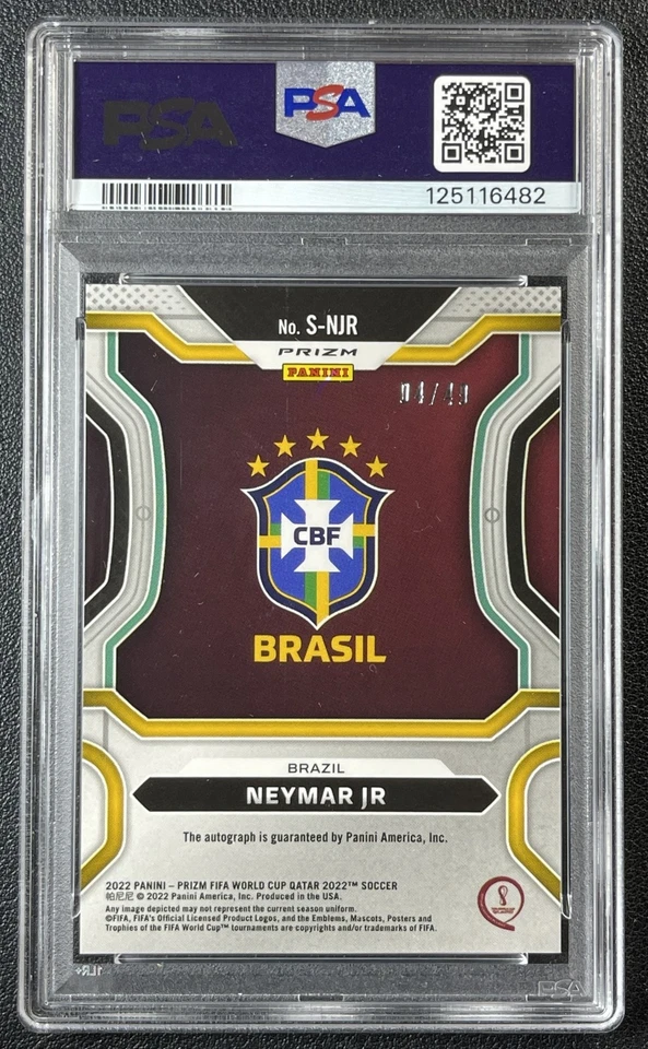 NEYMAR JR PSA 9 2022 PANINI PRIZM WORLD CUP #S-NJR SIGNATURES AUTO SILVER 4/49 - Image 2 of 2