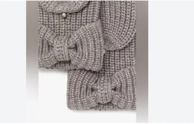 KATE SPADE NY Lazo Metálico Sin Dedos Mujer Guantes Mitones - Plateado - Talla Única Foto 2 de 3