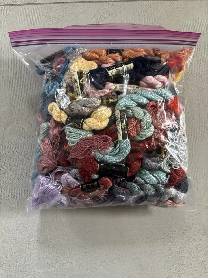 Vintage Cross Stitch Embroidery Threads, Ziploc Bag Full - Image 2 of 2