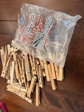 50 Wooden Made In USA Clothes Pins Spring Load