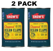 Snow'S Ocean Chopped Clams Canned, 51 Oz Can - 7G Protein per Serving - Gluten F