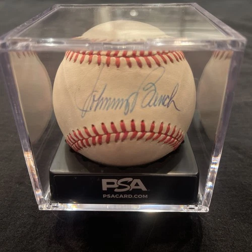 Johnny Bench Hall Of Fame Autographed Baseball Psa Grade 7