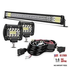 32" LED Light Bar 405W Triple Row Spot Flood Combo Offroad Light Bar 32"