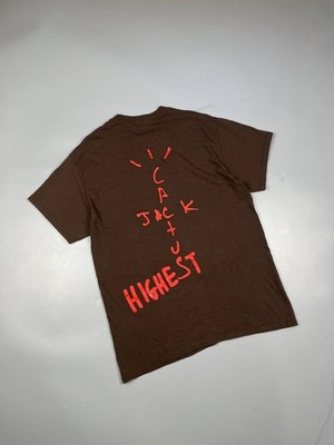 RARE Travis Scott Jordan Cactus Jack Highest Shirt 2019 Brown Shiirt Men Size M
