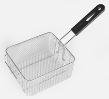 Stainless Steel Square Fry Basket with Rubber Handle Grip