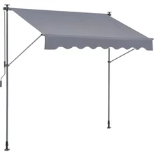 VEVOR Patio Awning Retractable 6.5'x3.9' Awning Sunshade Shelter 86"-122" Height