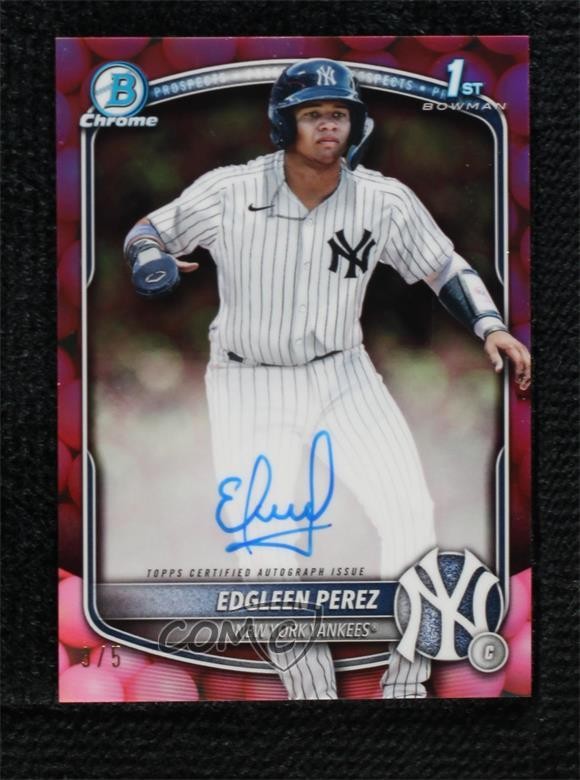 2025 Bowman Chrome Prospect Gum Ball Refractor 3/5 Edgleen Perez #CPA-EPZ Auto