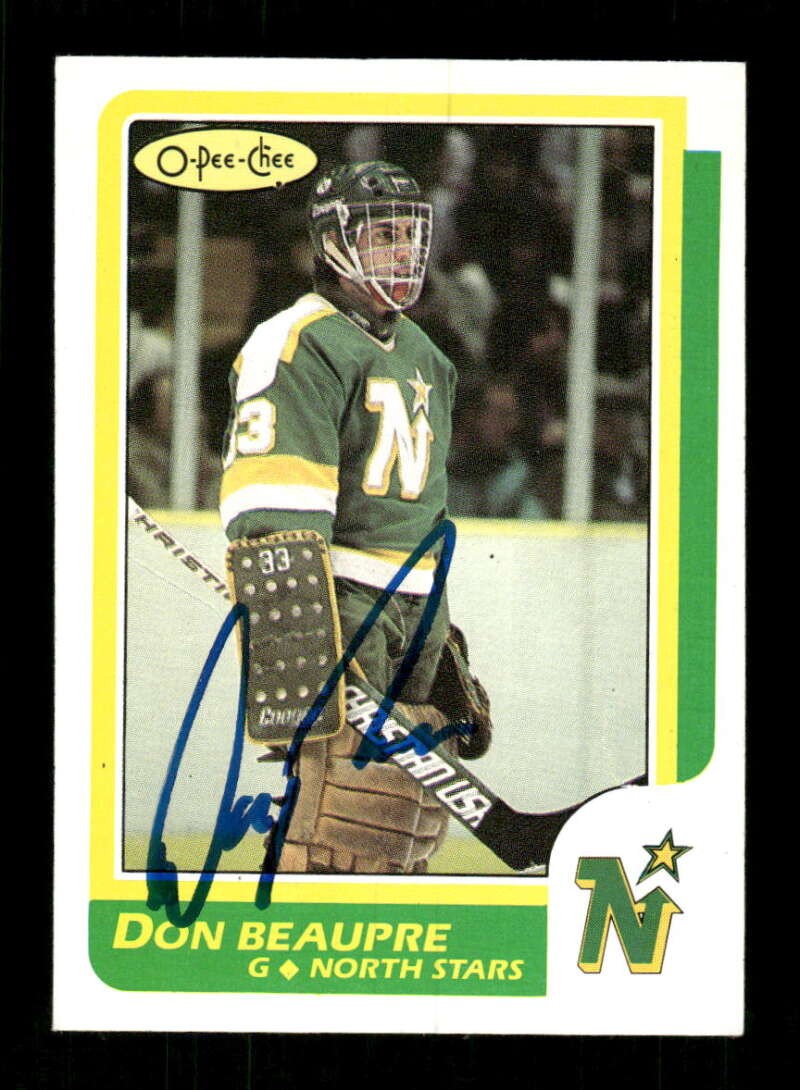 1986-87 O-Pee-Chee  89 Don Beaupre signed auto autograph  BXCP33