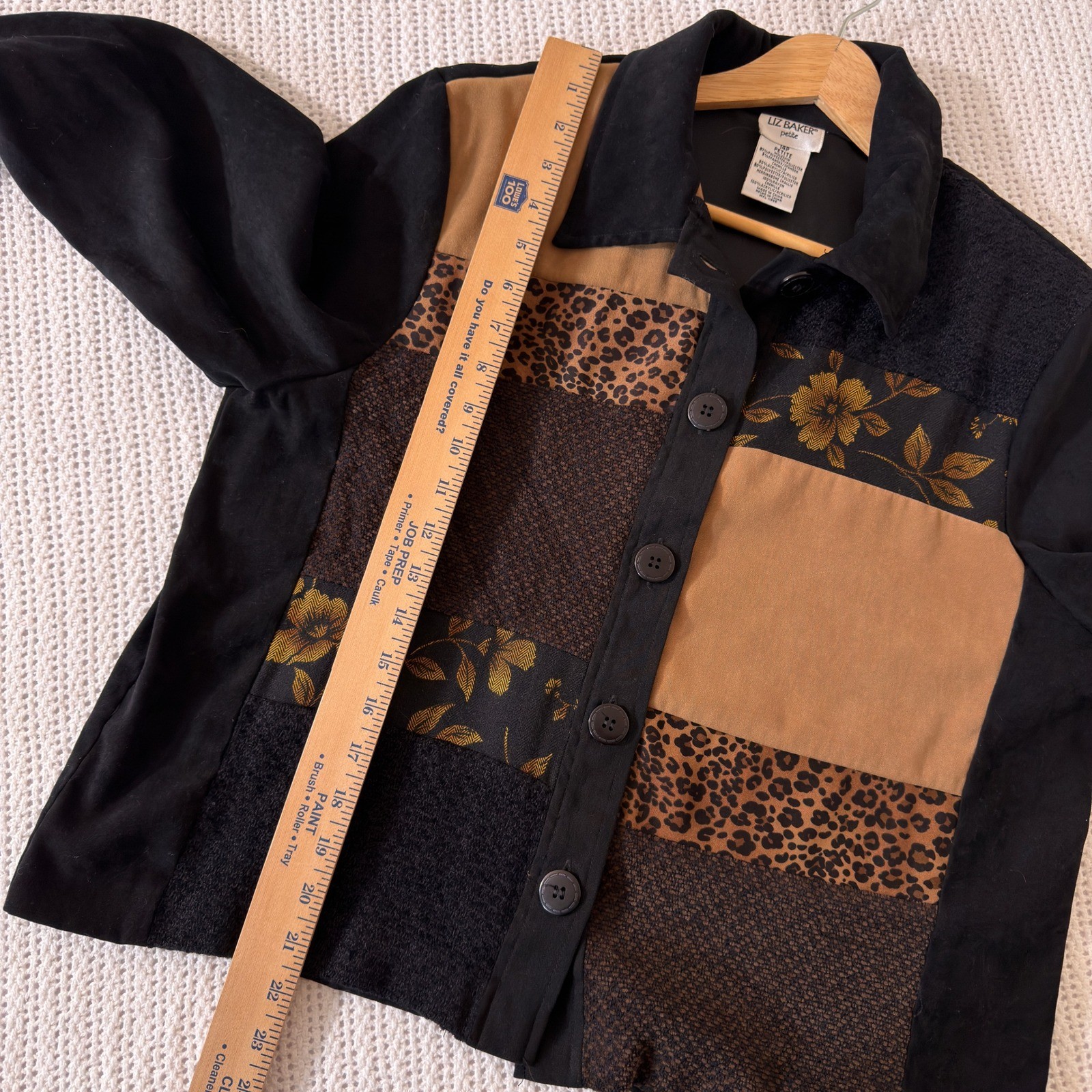 Liz Baker Button Up Patchwork Leopard Whimsigoth … - image 5