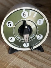 Vintage Retro Green Kitchen Timer by Mark Time Bell Mid Century 60minutes SeeDes