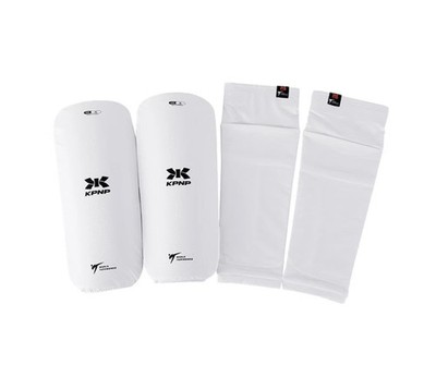 Kpnp taekwondo black label shin guard white / official gear / 100% authentic