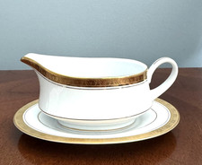 NORITAKE Legacy Gold GRAVY BOAT & UNDER PLATE...