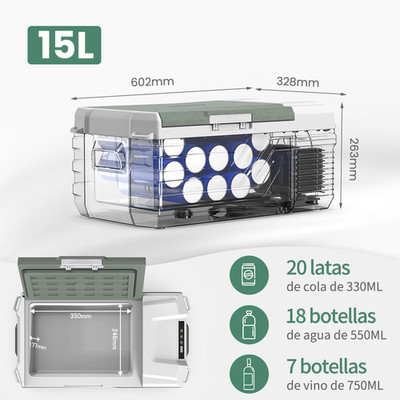 Alpicool NL15 15L Portable Refrigerator and Freezer for Travel and Camping