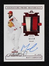 2021 Panini Flawless Signature Prime Materials Ruby 2/14 Matt Carpenter Auto 0q0