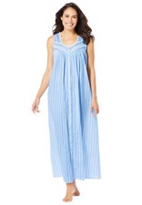 Only Necessities Plus Size Long Sleeveless Floral Nightgown - 38/40, French