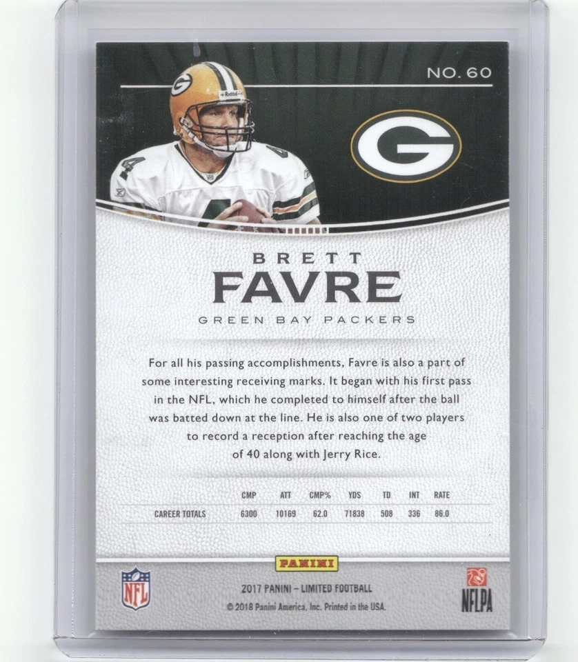 2017 Panini Limited #60 Brett Favre - Image 2 of 2