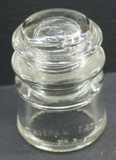 Glass Utility Insulator Whitall Tatum #3 32-47 A 48 Made in USA - VINTAGE