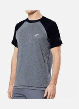 Speedo Men s UV Sun Protection Tee Black/Gray,SMALL NWT