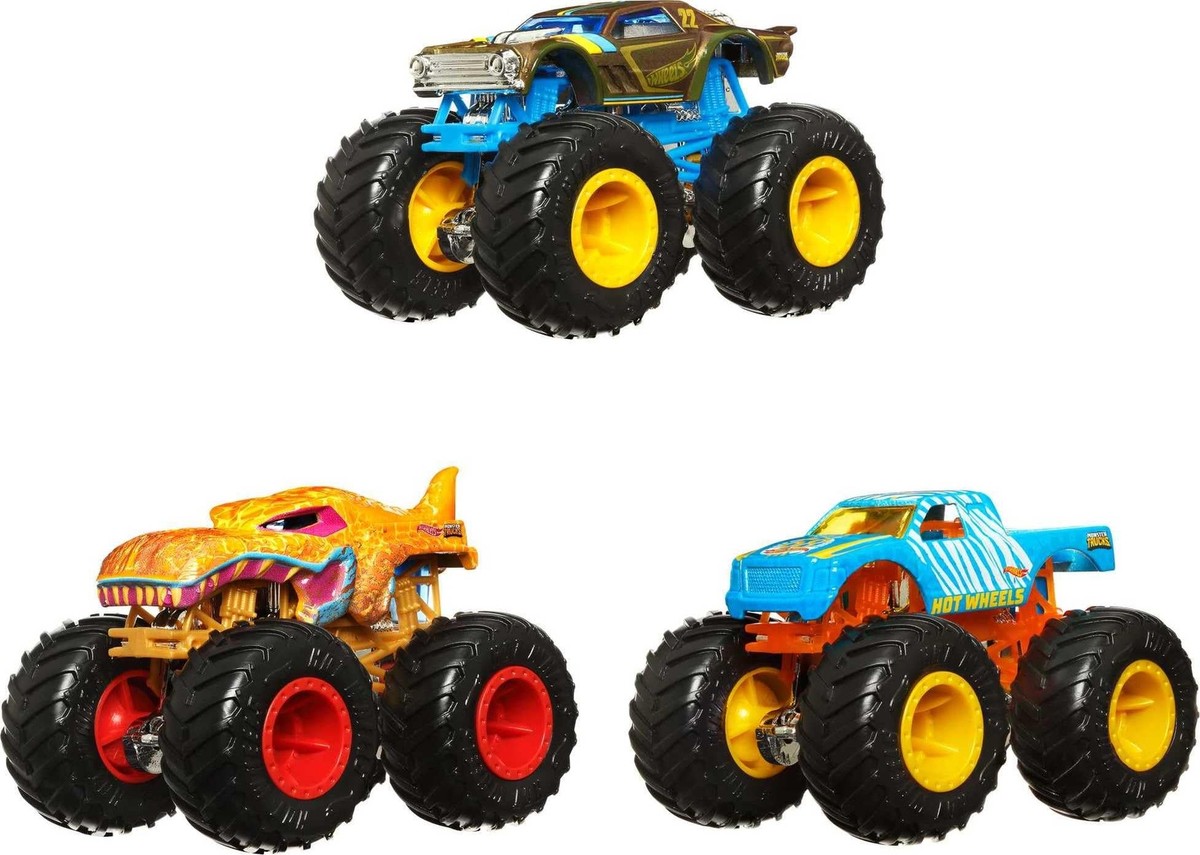 Hotwheels MONSTER TRUCKS 6種3PACK Hot Wheels Monster Trucks 1:64 Color Shifters, 3-Pack of Toy