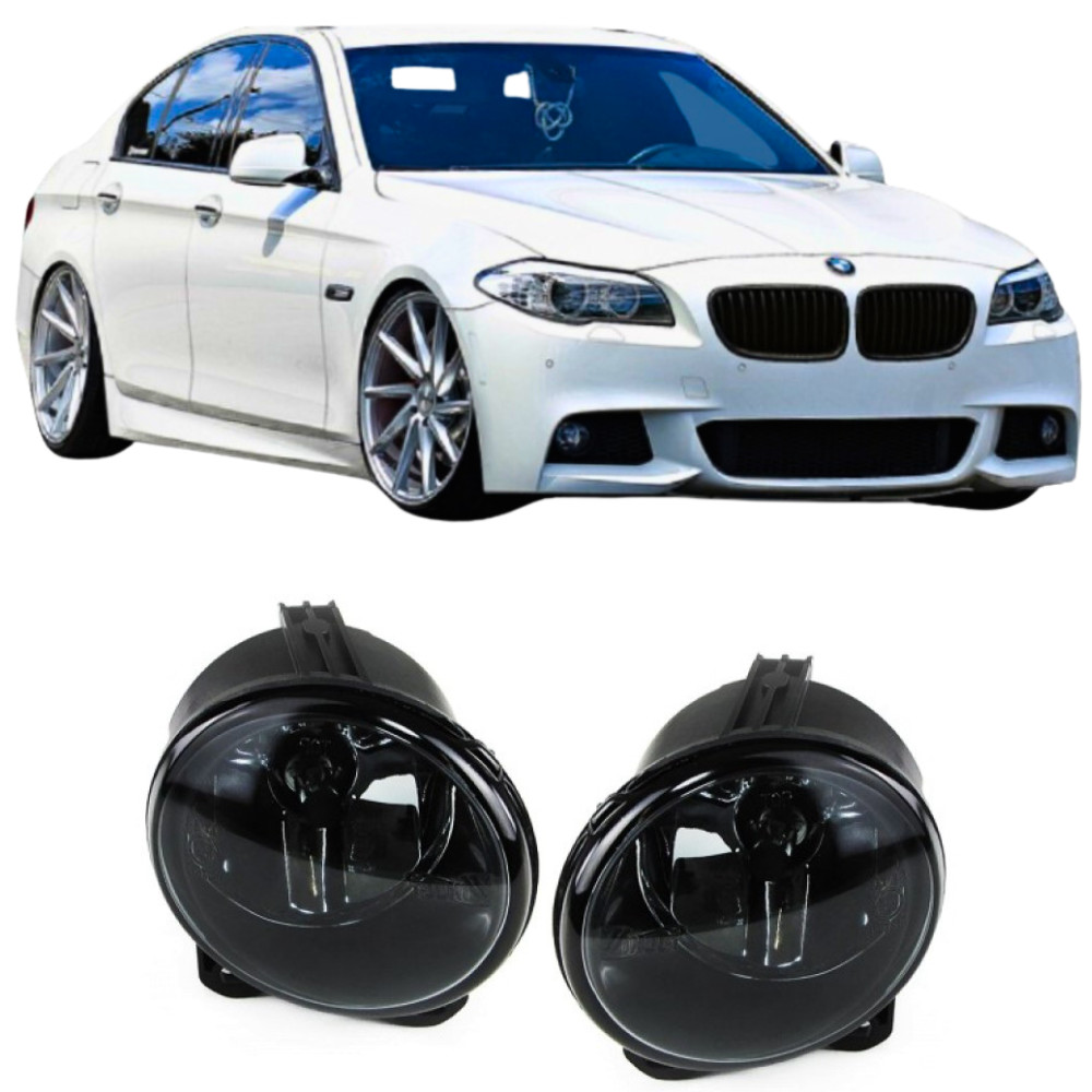 Antibrouillards HB4 teintés sombres pour BMW Série 5 F10 F11 pack sport M5 lentille fumée noire