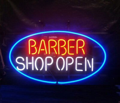 Barber Shop Open 24''x18'' Neon Sign Light Lamp Workshop Garage Bar Collection