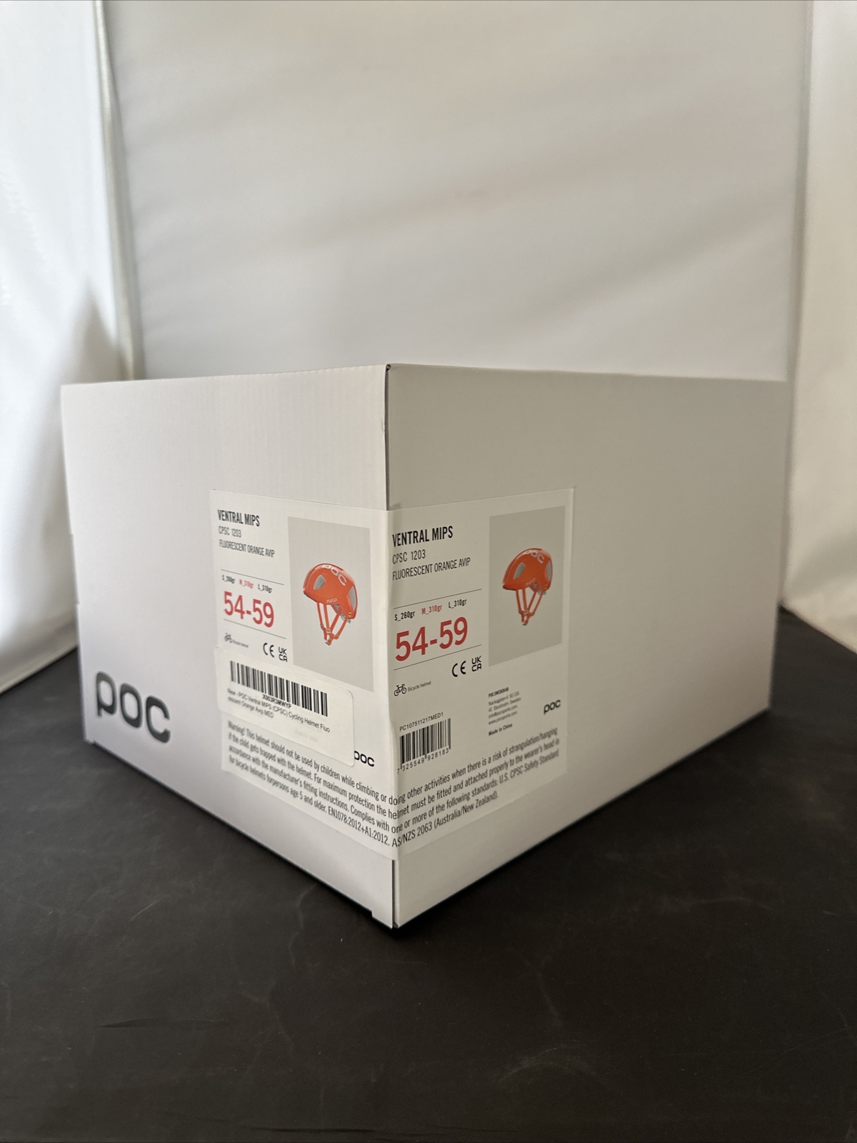 Casco de Ciclismo de Carretera POC Ventral MIPS Naranja Florescente AVIP. Talla M. 54-59cm