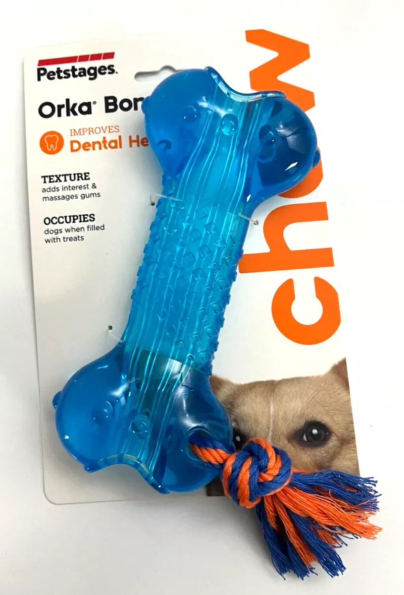 Petstages Orka Bone Royal Blue Treat Dispensing Dog Chew Toy
