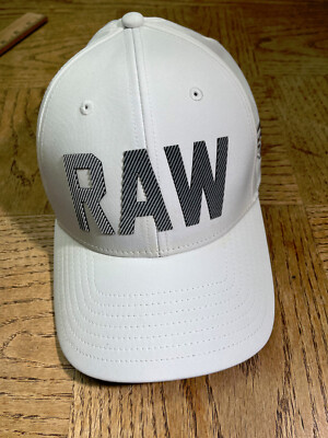 Taylormade RAW Hat Cap Strap Back White One Size Hi-Toe Lightweight Golf  EUC