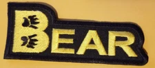 BEAR Embroidered Patch aprox 1.75X3.75" gold/yellow