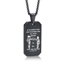 Mens Brother Dog Tag Necklaces Chain Free Custom Graduation Goku Vegeta Pendant