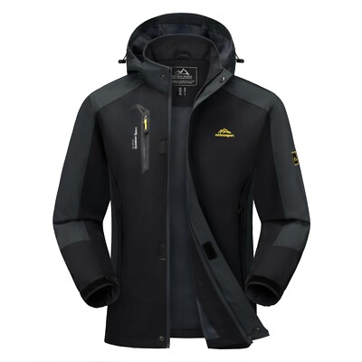 Herren Windjacke Funktionskapuze abnehmbar Trekking schwarz XXL leicht