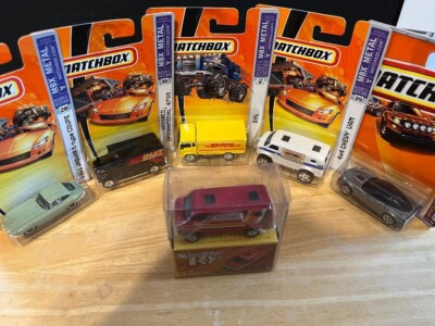 6- Matchbox -2005 to 2009 Corvette ZR1, Jaguar, DHL Truck, 40th Ann. Van, more