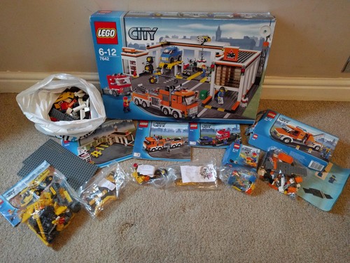 lego city garage 7642 7631 dump truck 7638 breakdown truck 5620