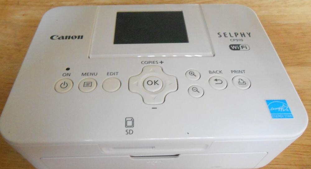 Cannon CP910 White Selphy Photo Printer with WiFi and Power Adapter